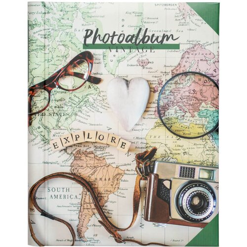 Grupo FOTO ALBUM 24X32CM 30 SAMOLEPILNIH STRANI TRAVEL VINTAGE, (20874104) Slike
