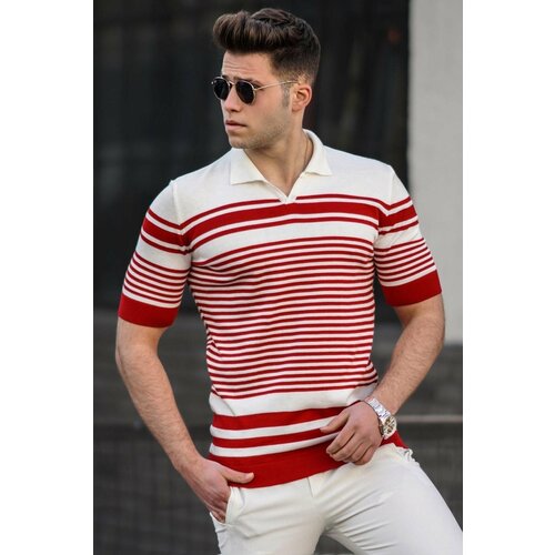 Madmext Men's Red Polo Neck T-Shirt 5083 Slike