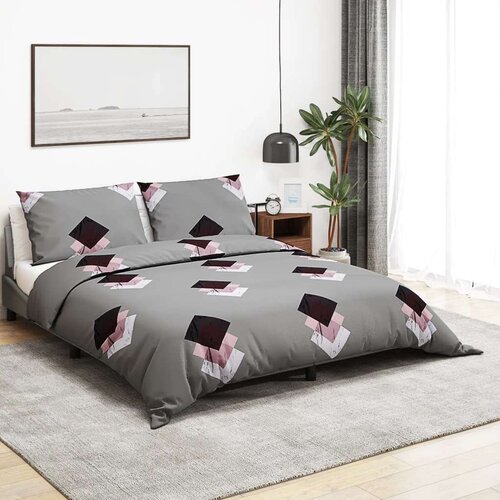 vidaXL Set posteljine za poplun sivi 140 x 200 cm pamučni Cijene