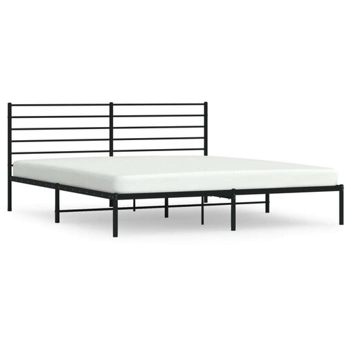 VidaXL Metalni okvir za krevet s uzglavljem crni 193x203 cm Slike