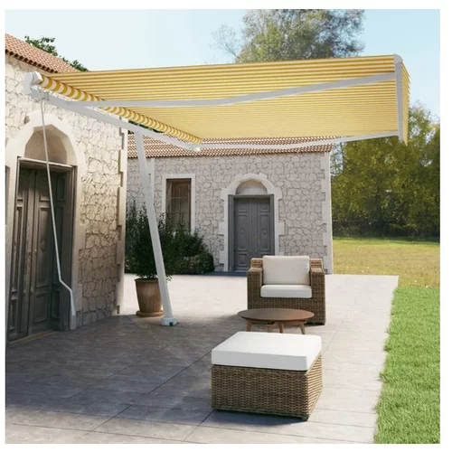  prostostoječa ročno zložljiva tenda 500x350 cm rumena/bela