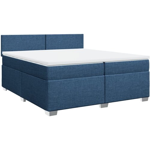 VidaXL Krevet s oprugama i madracem plavi 200 x 200 cm od tkanine Slike