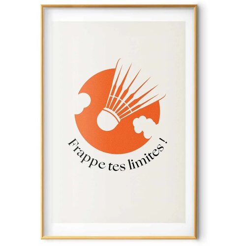  Plakat - Shuttlecock Against the Orange Sun 29.7x42 Zlatni okvir s margom Slike