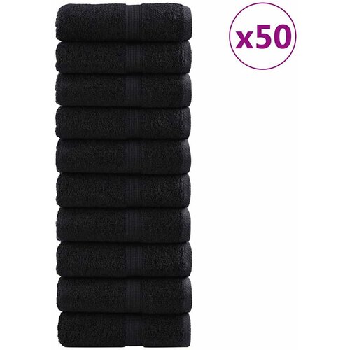 vidaXL 600 gsm brisače za goste SOLUND 50 pcs Črna 30 x 50 cm Bombaž, (5000043738) Cene