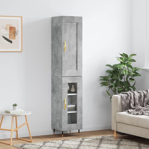 vidaXL Visoka komoda siva betona 34 5x34x180 cm od konstruiranog drva Cijene
