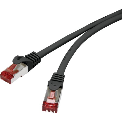 Renkforce RF-4965870 RJ45 omrežni kabel\, Patch kabel CAT 6 S/FTP 30.00 m črna z za&scaron;čitnim zapornim zatičem\, pozlačeni konektorji\, ognjevaren 1 kos, (20417860) Cene