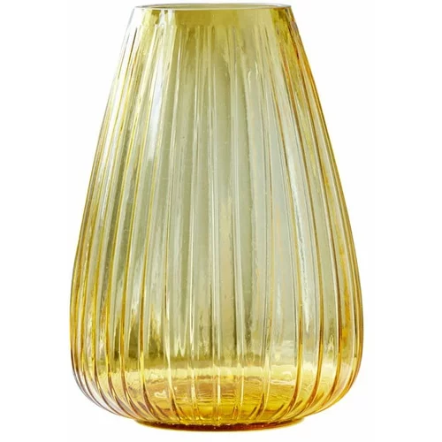 Bitz žuta staklena vaza Kusintha, visina 22 cm