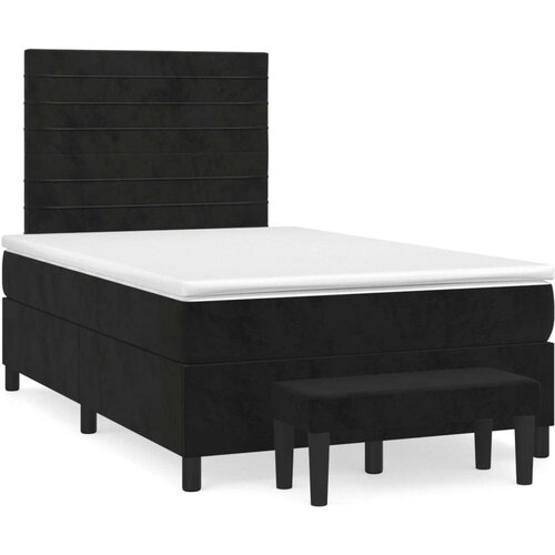  Krevet box spring s madracem crni 120 x 190 cm bar&amp;scaron;unasti Slike