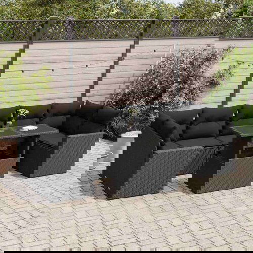  8-dijelni set vrtnih sofa od poliratana s jastucima crni Cijene