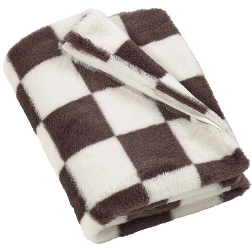 Catherine Lansfield Bela/temno rjava odeja 130x170 cm Cosy Soft Checkerboard &amp;ndash; Slike