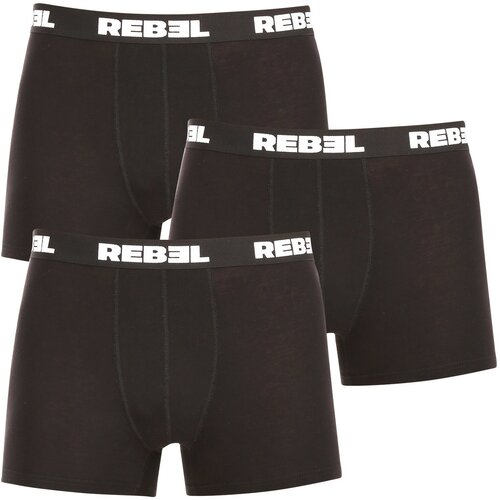 Nedeto 3PACK Men's Boxer Shorts Rebel Black Slike
