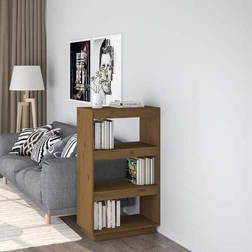 VidaXL knjižna omara / pregrada medeno rjava 60x35x103 cm borovina Slike