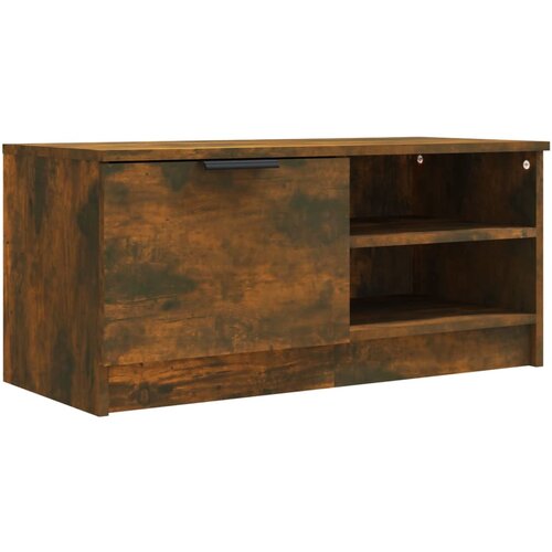 Maison Chic TV omarica - TV stojalo - Televizijska omarica dimljeni hrast 80x35x36,5 cm konstruiran les, (21699338) Slike