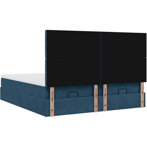  Otomanski okvir kreveta s madracima plavi 180x200cm bar&amp;scaron;unasti Slike