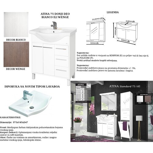 Ceramica lux atina 75 wenge standard donji deo Slike