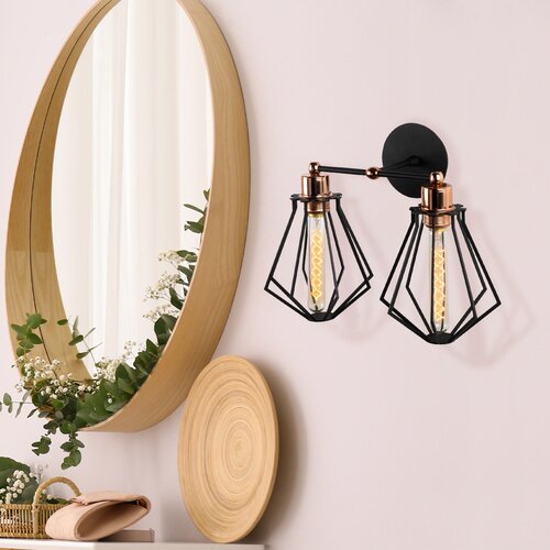 Hanah home zidna lampa E27 Socket, Crno-Bronzana Cene
