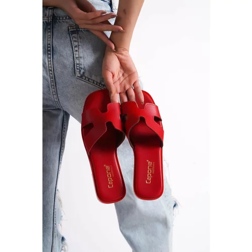 Capone Outfitters Capone Skin Halsey Red Women's Slippers