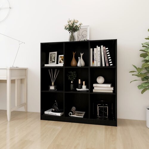 VidaXL knjižna omara za razdelitev prostora črna 104x33,5x110 cm Slike