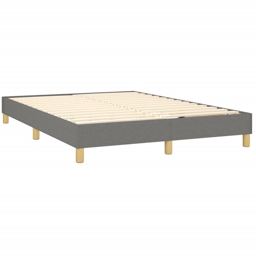  Krevet s oprugama i madracem tamnosivi 140x190 cm od tkanine Slike