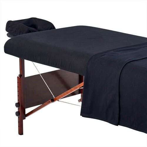 Mastermassage Flanelski set prekrivač 3/1 100% Pamuk - Black Slike