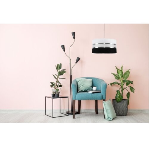  Luster na sajli CORAL 1xE27/60W/230V crno-bela Slike