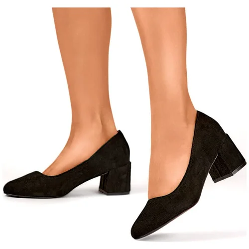 primohurt Suede low-heeled pumps, classic black women's low-heeled shoes