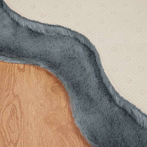  Faux Rabbit Fur Rug Olite Antracit 60 x 90 cm Poliester Slike