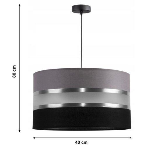  Luster na sajli CORAL 1xE27/60W/230V crno-siva Slike