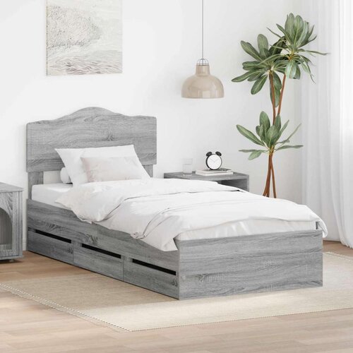  Okvir za krevet Siva Sonoma 100 x 200 cm Inženjersko Drvo - Sivi hrast sonoma 100 x 200 cm Cijene