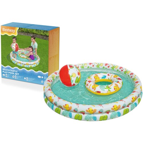  Bazen na napuhavanje s loptom i obručem za plivanje 122 x 20 cm Bestway 51124 Slike