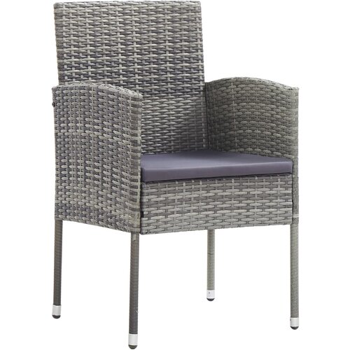 Maison Chic Vrtni stoli - Stol za vrt s temno sivimi blazinami 2 kosa siv poli ratan JS2062, (21876835) Slike