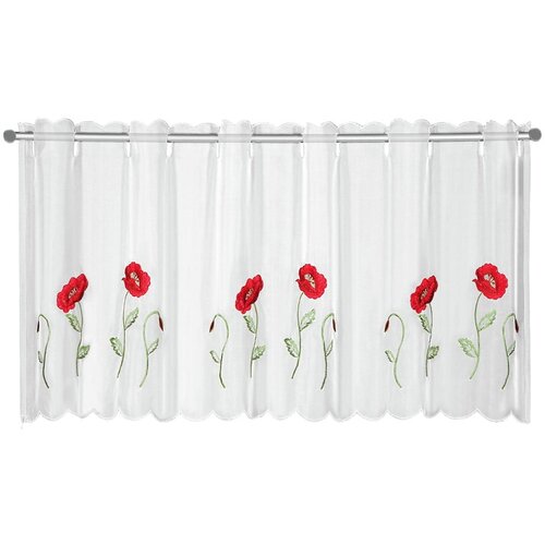 Sehlbach Bijela prozirna zavjesa 155x45 cm Poppies &amp;ndash; Slike