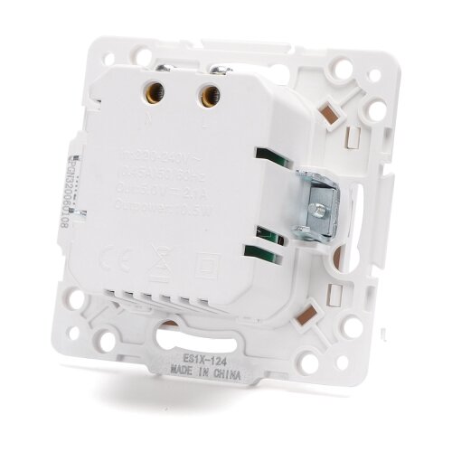 Aigostar USB napajajuća utičnica bez okvira, 2x USB-A, bela Slike