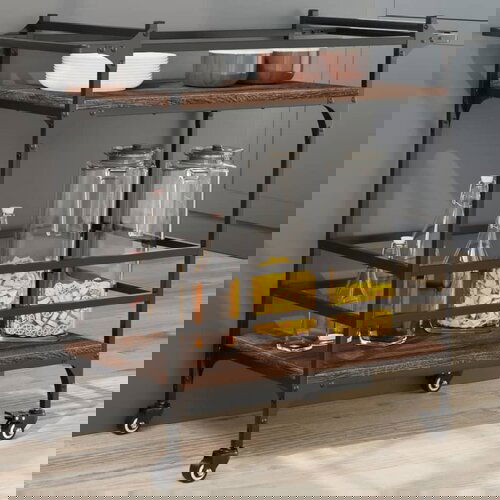 VidaXL Kuhinjska kolica boja hrasta 82x40x78 5 cm konstruirano drvo Slike