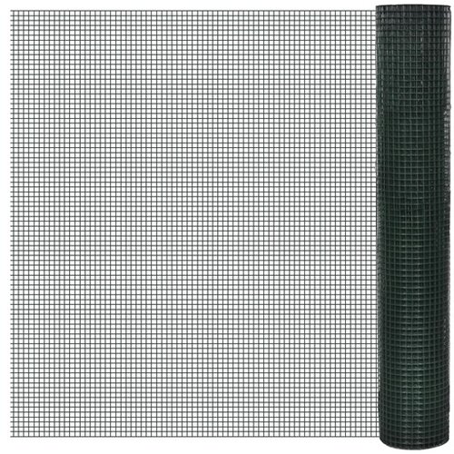 VidaXL Zicna ograja pocinkana s PVC oblogo 10x1 m zelena Slike
