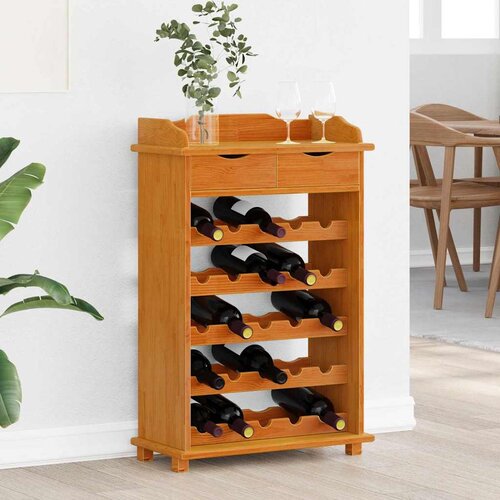  Stalak za vino Smeđa 58 x 28 x 90 cm Čvrsto borovo drvo Cijene