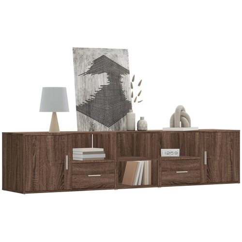 vidaXL Kutni ormarić smeđa boja hrasta 200x40x45 cm konstruirano drvo Cijene