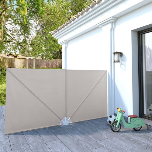 vidaXL Zložljivo stransko platno za teraso krem 300x150 cm Cene