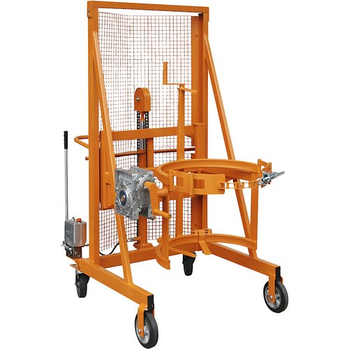 eurokraft pro Naprava za dviganje in nagibanje sodov Liftomat L/M, višina dviga 1100 mm, nosilnost 350 kg, rumeno oranžne barve Cene