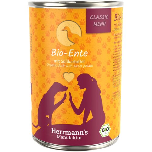 Herrmanns Varčno pakiranje Herrmann's Classic Bio-Menu 12 x 400 g - Bio raca z bio sladkim krompirjem Cene
