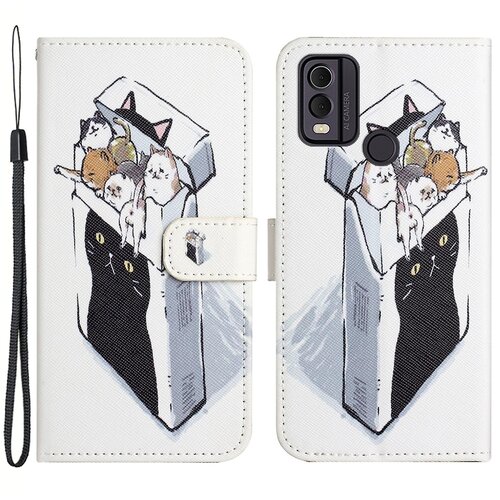 INORCO Ovitek za telefon z denarnico iz PU usnja za Nokia C32/C22, pokrov stojala za telefon s tiskanjem 3D vzorcev, (22033660) Cene