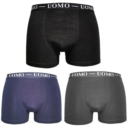 Uomo 3-PACK enobarvne moške boksarice Cene