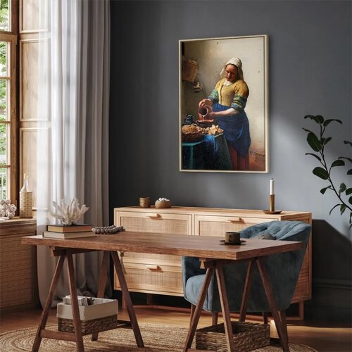  Slika - Jan Vermeer &ndash; The Milkmaid 40x60 U prirodnom drvenom okviru Cijene