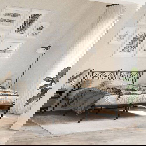 vidaXL Metalni okvir za krevet s uzglavljem crni 140x190 cm Cijene