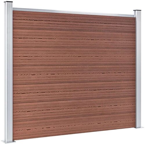 VidaXL Set panela za ogradu WPC 872 x 146 cm smeđi Slike