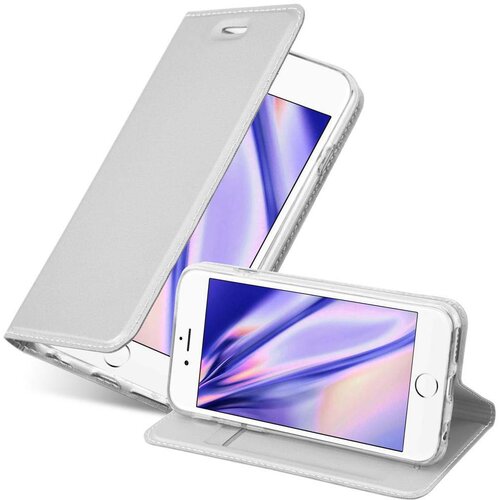 Cadorabo Ohišje, združljivo z Apple iPhone 6 PLUS / 6S PLUS v klasično srebrno - Zaščitni ovitek z magnetnim zapiranjem, stoječo funkcijo in režo za kartice, (20558659) Cene