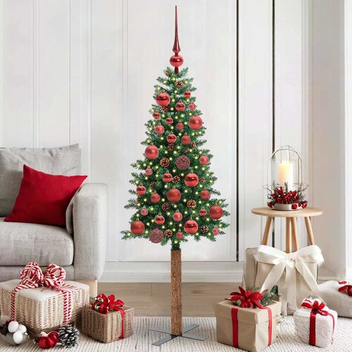 vidaXL Ožja jelka med 150 LED Zelena 150 cm PVC in trden bor Cene