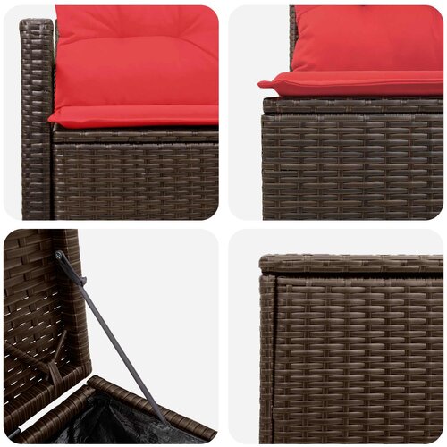  Set sofe 7 kom. Smeđa i crvena 120 x 62 x 69 cm Slike