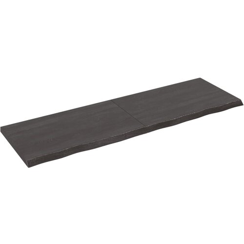 vidaXL Stenska polica temno siva 160x50x4 cm obdelana trdna hrastovina Cene