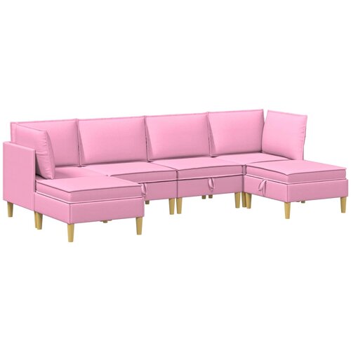  Set namje&amp;scaron;taja za dnevni boravak 6 pcs Ružičasta Tkanina Slike